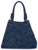 Italská kožená taška Shopper Bag v módních vzorech 5566-S modrá